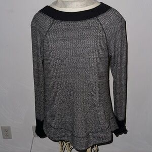 PRANA  Dk Charcoal and Gray Long sleeve waffle shirt sz M